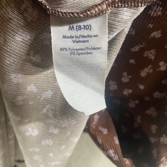 No Boundaries Babydoll Mini Dress Womens Medium Brown Floral Y2k 90s Forest‎ - Picture 6 of 7